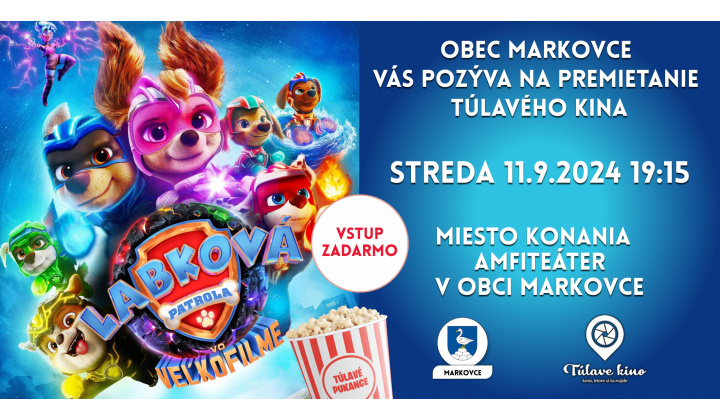 Túlave kino v obci Markovce